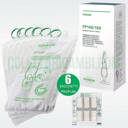 Sacchetti Originali Vorwerk Filtrello Premium FP140 FP150 con Dovine per Folletto VK140 VK150