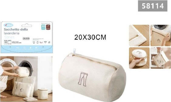Sacchetto-Lavatrice-Beige-Borsa-Biancheria-Lavaggio-A-Rete-Intimo-20x30cm-58114