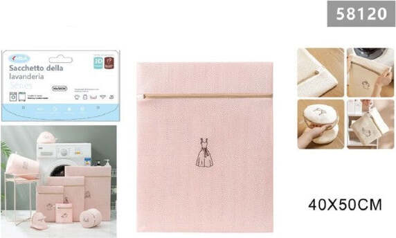 Sacchetto-Lavatrice-Rosa-Borsa-Biancheria-Vestiti-Lavaggio-A-Rete-40x50-Cm-58120