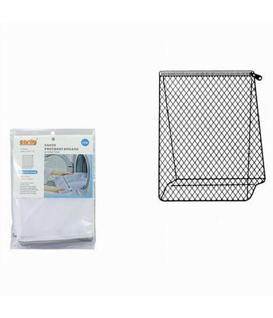 Sacco A Rete Fine Forma A Sacchetto Lavatrice Proteggi Bucato Zip 50x40 Cm 59991