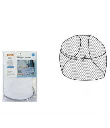 Sacco Rete Fine Forma Sferica Salvabiancheria Proteggi Bucato Con Zip 25cm 59993