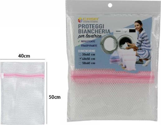 Sacco-Rete-Sacchetto-Per-Lavatrice-Salvabiancheria-Bucato-Con-Zip-40x50cm-69621