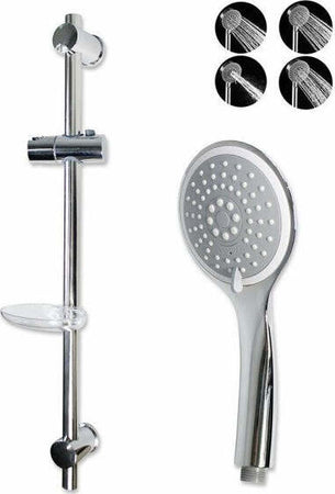 Saliscendi-Con-Soffione-Multigetto-Regolabile-Portasapone-70cm-Attacco-1/2-69138
