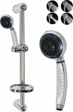 Saliscendi-Doccia-Bagno-Con-Soffione-Doccetta-Tubo-Con-Portasapone-Cromato-69130