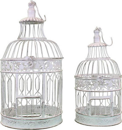 SALOMON---set-di-2-gabbie-tonde-stile-provenzale-in-ferro-verniciato-Bianco-Milani-Home