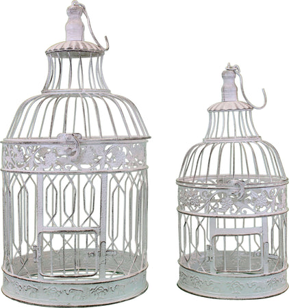 SALOMON---set-di-2-gabbie-tonde-stile-provenzale-in-ferro-verniciato-Bianco-Milani-Home