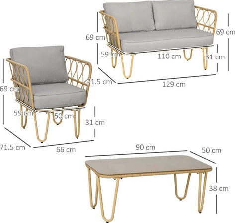 Salotto-da-Giardino-in-Rattan-Stile-Boho-con-Divano-2-Posti,-2-Poltrone-e-Tavolino-con-Vetro-860-287V00YL