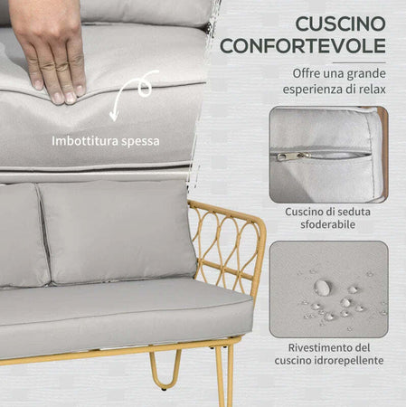 Salotto-da-Giardino-in-Rattan-Stile-Boho-con-Divano-2-Posti,-2-Poltrone-e-Tavolino-con-Vetro-860-287V00YL