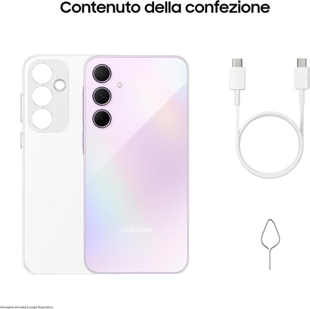 SAMSUNG-GALAXY-A35-5G-8GB-RAM-256GB-DUAL-SIM-AWESOME-LILAC-+-COVER-CLEAR-CASE-OMAGGIO