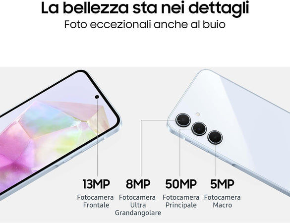 Samsung Galaxy A35 5G 8Gb Ram 256Gb Dual Sim Awesome Lilac + Cover Clear Case Omaggio Usato