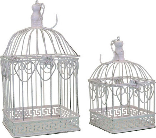 SAMUEL---set-di-2-gabbie-rettangolari-stile-provenzale-in-ferro-verniciato-Bianco-Milani-Home