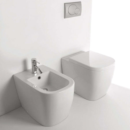 Sanitari in Ceramica A Pavimento Filo Parete Vaso WC + Bidet + Sedile Made in Italy Casa e cucina/Bagno/Accessori per il bagno/Accessori per il WC/Sedili WC Ogomondo - Martina Franca, Commerciovirtuoso.it