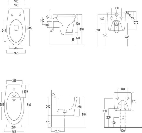 Sanitari in Ceramica Sospesi Vaso WC + Bidet + Sedile Made in Italy Con/Senza Staffe Casa e cucina/Bagno/Accessori per il bagno/Accessori per il WC/Sedili WC Ogomondo - Martina Franca, Commerciovirtuoso.it