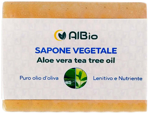 Sapone Vegetale Naturale a base di Aloe Vera e tea tree oil sapone effetto lenitivo e nutrientemolto delicato 100g