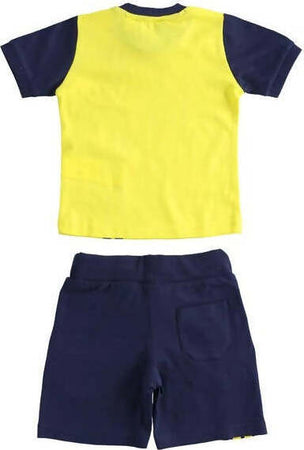 SARABANDA Completo bambino in jersey con stampe 1J732-1434 Completino Bimbo Giallo Blu Casual Estivo Abbigliamento Sanitaria Gioia del Bimbo - Villa San Giovanni, Commerciovirtuoso.it