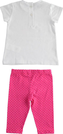 SARABANDA Completo in jersey maxi t-shirt e leggings pinocchietto per bambina 1871273600 12736 col2438 Bimba Rosa Bianco Abbigliamento Sanitaria Gioia del Bimbo - Villa San Giovanni, Commerciovirtuoso.it