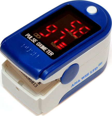 Saturimetro pulsiossimetro cardiofrequenzimetro da dito Anapulse ANP100 – Monitor SpO₂ & Battito su display LED con custodia batterie e cordino