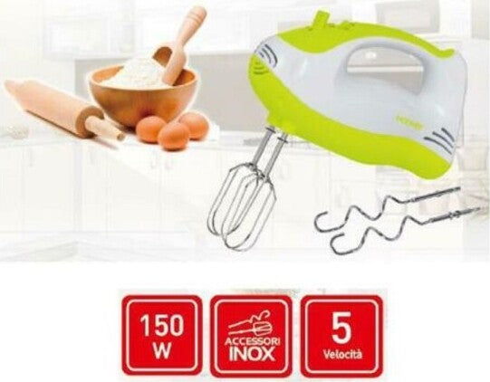 Sbattitore-Elettrico-Frullatore-Impastatore-5-Velocita'-150-Watt-Hoomei-Hm-6820
