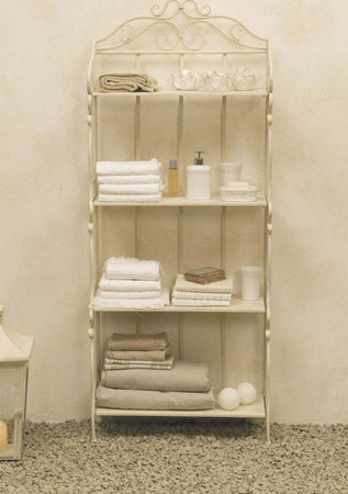 Scaffale-4-ripiani-stile-provenzale-in-ferro-verniciato-Bianco-Milani-Home