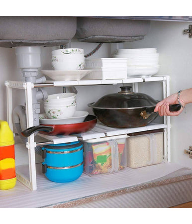 Scaffale Retrattile Per Utensili Prodotti Da Cucina Mensola Sottolavello Scarico