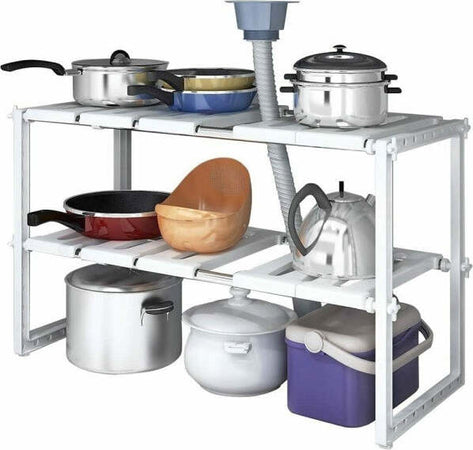 Scaffale-Sotto-Lavabo-Cucina-2-Ripiani-Salvaspazio-Regolabile-38x26x50-70cm-5818