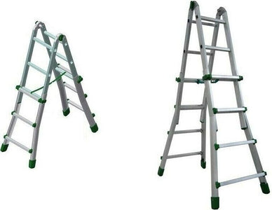 Scala-ALLUMINIO-telescopica-3+3-/-4+4-GRADINI-SCALA-TELESCOPICA-VARIE-MISURE