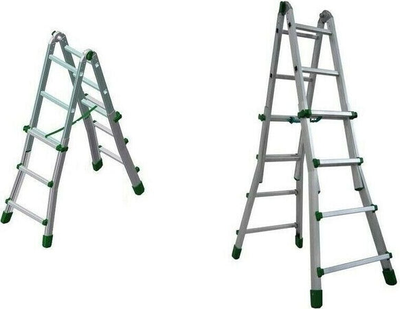 Scala-ALLUMINIO-telescopica-3+3-/-4+4-GRADINI-SCALA-TELESCOPICA-VARIE-MISURE