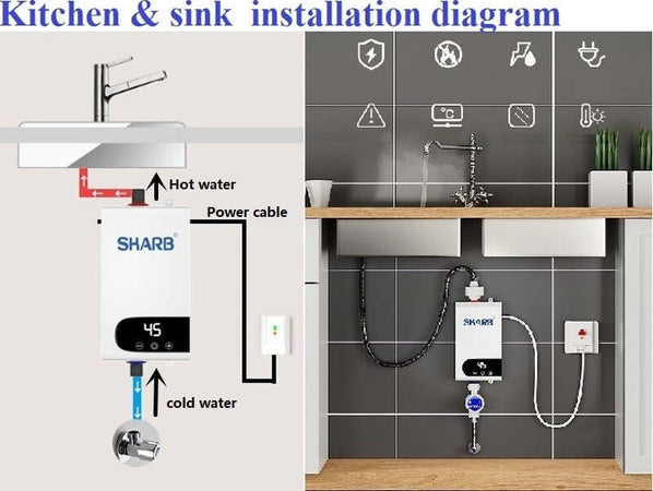 Scaldabagno Boiler Elettrico Caldaia Acqua Calda Istantanea Con Dispaly Touch Fai da te/Tubature grezze/Scaldabagni e parti/Scaldabagni elettrici Trade Shop italia - Napoli, Commerciovirtuoso.it