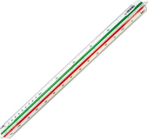 Scalimetro Isoteck - 30cm - per edilizia - scale 1:100-200-250-300-400-500 - Arda Cancelleria e prodotti per ufficio/Archivio ufficio e accessori per scrivania/Strumenti di misura/Righelli Eurocartuccia - Pavullo, Commerciovirtuoso.it