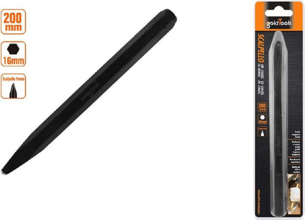 Scalpello A Punta Attacco Esagonale In Acciaio 200x16mm Utilizzo Su Pietra 57019 Fai da te/Utensili elettrici e a mano/Utensili a mano/Scalpelli/Scalpelli per muratura Trade Shop italia - Napoli, Commerciovirtuoso.it