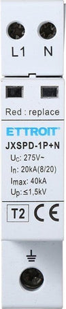 SCARICATORE-LIMITATORE-DI-SOVRATENSIONE-1-MODULO-TIPO-T2-1P+N-20KA-40KA-SPD