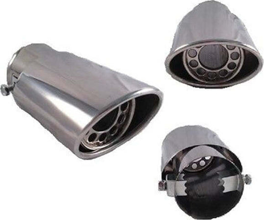Scarico-Ovale-Sportivo-Codino-Marmitta-Terminale-Auto-Tuning-Acciaio-Cromato