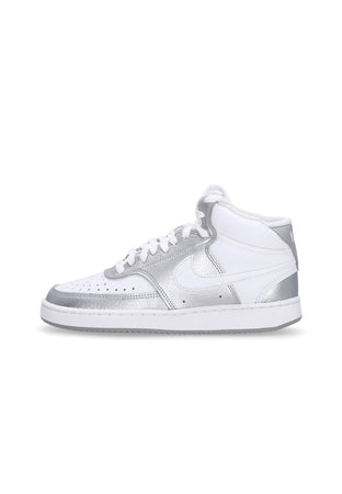 Nike Scarpa Bassa Donna Wmns Court Vision Mid White/metallic Silver da donna