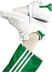 Scarpe-Unisex-Adidas-Stan-Smith-Tinta-Unita-Bianca-in-Pelle-Dettaglio-Verde-Sneaker-Casual-Uomo-E-Donna-Con-Lacci-E-Suola-in-Gomma