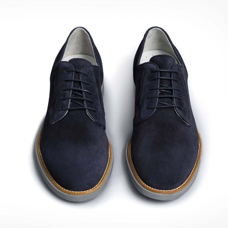 Scarpe Uomo Derby Nerogiardini Scarpe Stringate Basse in Pelle Scamosciata Blu Con Lacci E Suola in Gomma Bicolore 2,5 Cm Dry - Go Art. E001452u/258 Estate 2022