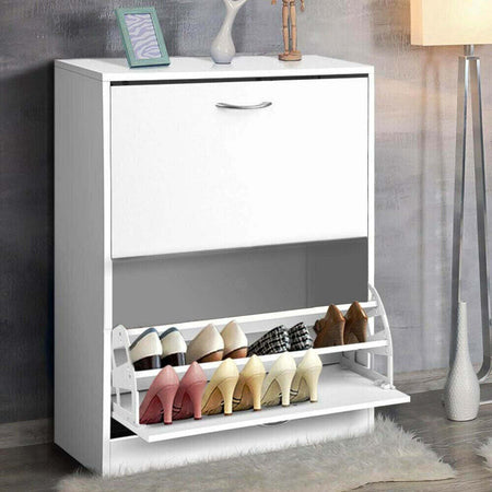 Scarpiera 2 Ante Ripiani Doppia Profondita In Melamina 63x24x80cm Colore Bianco Casa e cucina/Organizzazione interni/Organizzazione guardaroba/Portascarpe/Scarpiere Trade Shop italia - Napoli, Commerciovirtuoso.it