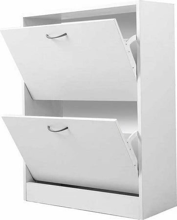 Scarpiera 2 Ante Ripiani Doppia Profondita In Melamina 63x24x80cm Colore Bianco Casa e cucina/Organizzazione interni/Organizzazione guardaroba/Portascarpe/Scarpiere Trade Shop italia - Napoli, Commerciovirtuoso.it