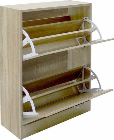 Scarpiera 2 Ante Ripiani Doppia Profondita In Melamina 63x24x81cm Colore Beige Casa, arredamento e bricolage > Arredamento > Scarpiere Trade Shop italia - Napoli, Commerciovirtuoso.it