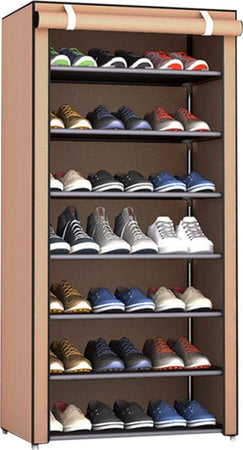 Scarpiera Armadio Salvaspazio 60x30x122cm Scarpe Rivestimento Tessuto Chiusura Casa e cucina/Organizzazione interni/Organizzazione guardaroba/Portascarpe/Scaffali portascarpe Trade Shop italia - Napoli, Commerciovirtuoso.it