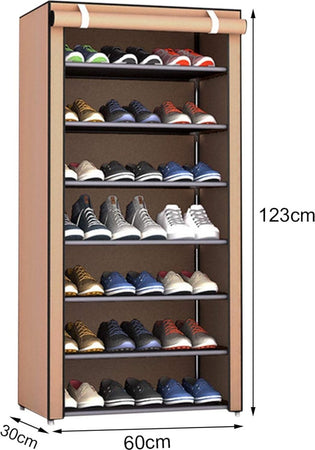 Scarpiera Armadio Salvaspazio 60x30x122cm Scarpe Rivestimento Tessuto Chiusura Casa e cucina/Organizzazione interni/Organizzazione guardaroba/Portascarpe/Scaffali portascarpe Trade Shop italia - Napoli, Commerciovirtuoso.it