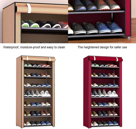 Scarpiera Armadio Salvaspazio 60x30x122cm Scarpe Rivestimento Tessuto Chiusura Casa e cucina/Organizzazione interni/Organizzazione guardaroba/Portascarpe/Scaffali portascarpe Trade Shop italia - Napoli, Commerciovirtuoso.it