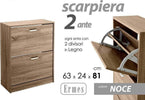 Scarpiera Bassa 2 Ante Doppia A Ribalta Salvaspazio Slim Noce 81x63x24cm 827624 Casa e cucina/Organizzazione interni/Organizzazione guardaroba/Portascarpe/Scarpiere Trade Shop italia - Napoli, Commerciovirtuoso.it