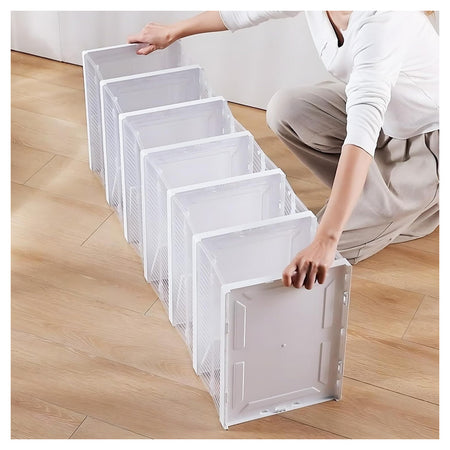 Scarpiera Pieghevole Scarpe Richiudibile 6 Contenitori Salvaspazio 105x25.5x34.5cm