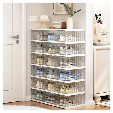 Scarpiera Pieghevole Scarpe Richiudibile 6 Contenitori Salvaspazio 105x25.5x34.5cm