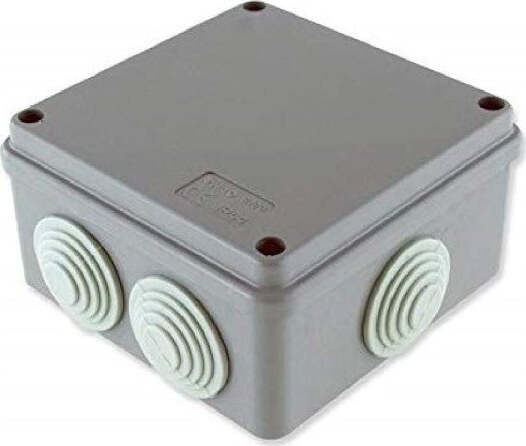 Scatola-Derivazione-Cavi-10x10x5-Cm-6-Passacavi-Jk649-Elettrocanali-Esterna-Ip44