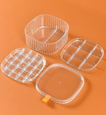 Scatola-Impilabile-Trasparente-3-Strati-Coperchio-Portagioie-Donna-Portaoggetti
