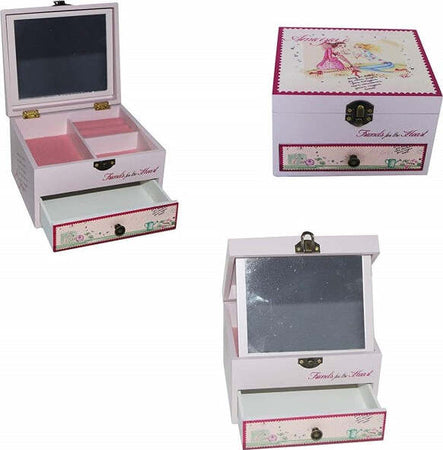 Scatola-Portagioie-Amicizia-Jh514-Porta-Gioielli-16x14x10cm-Cassetto-Specchio