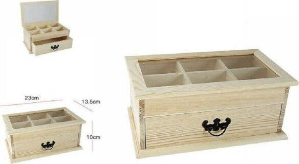 Scatola-Portagioie-In-Legno-Con-Bacheca-6-Posti-Vetrina-E-Cassetto-Decoupage