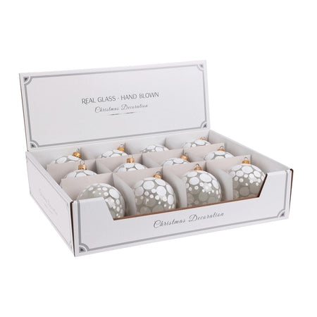 Palline per albero di Natale, in Vetro, con glitter a pois, Ø 100 mm, 6 pezzi