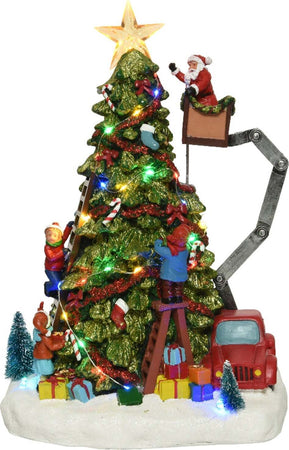 Scena animata a Led Babbo Natale che costruisce l'albero con i Regali, decorazione da 40 cm Casa e cucina/Decorazioni per interni/Addobbi e decorazioni per ricorrenze/Decorazioni natalizie/Oggettistica MagiediNatale.it - Altamura, Commerciovirtuoso.it